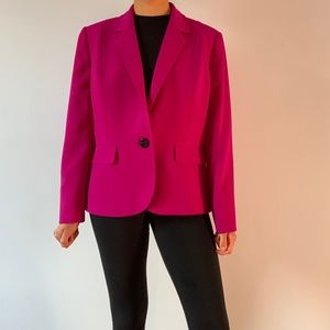 Women's Magenta Pink Blazer Business Casual Wear